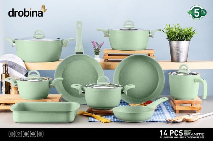 طقم حلل دوربينا 14قطعة تيتانيوم