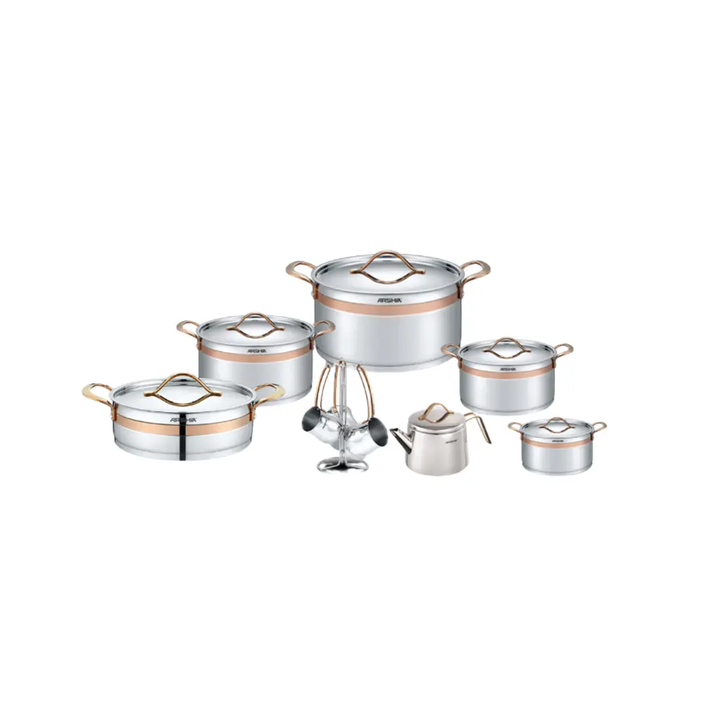 طقم حلل ارشيا 16قطعة استانلس 3280 arshia